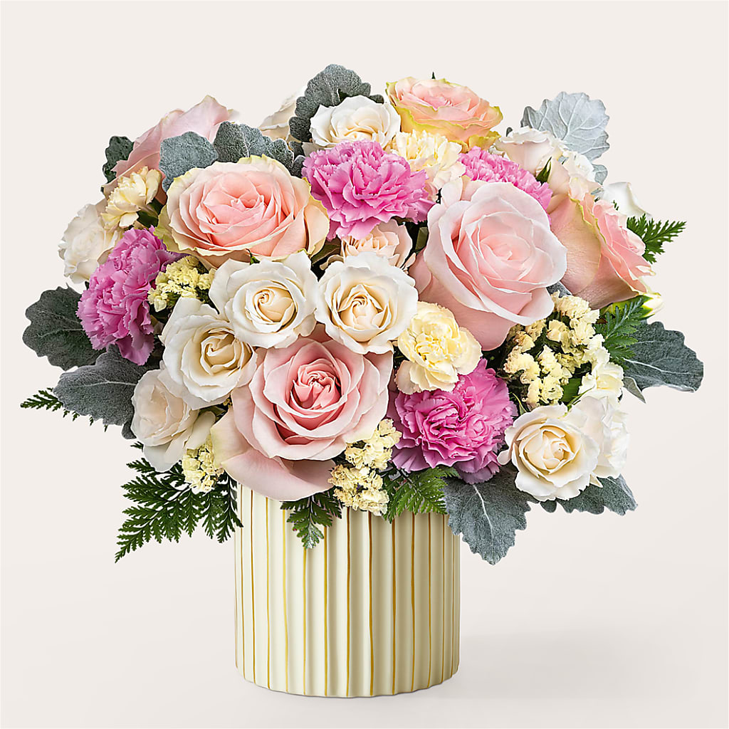 Blissful Moments Bouquet with Ivory Vase – Flowers In The 419, Toledo OH