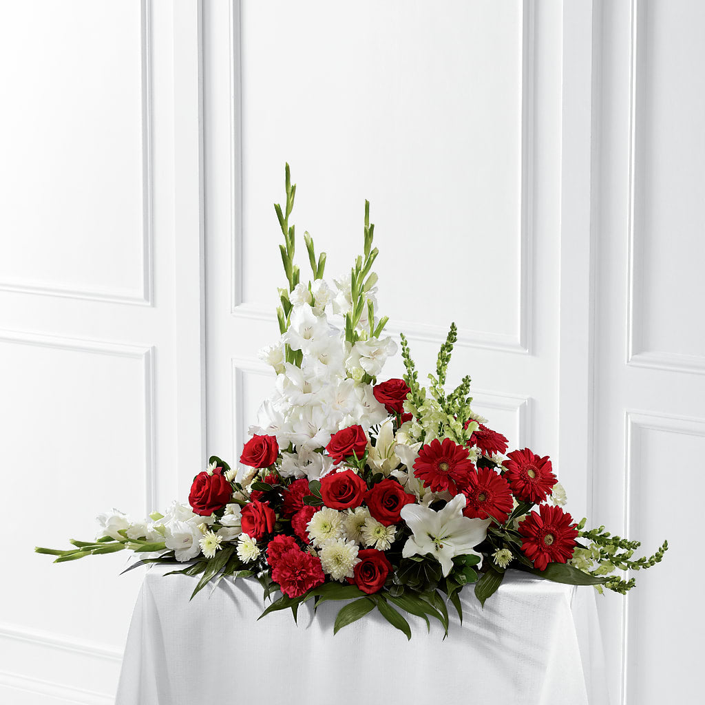 Crimson & White Arrangement – Flowers In The 419, Toledo OH