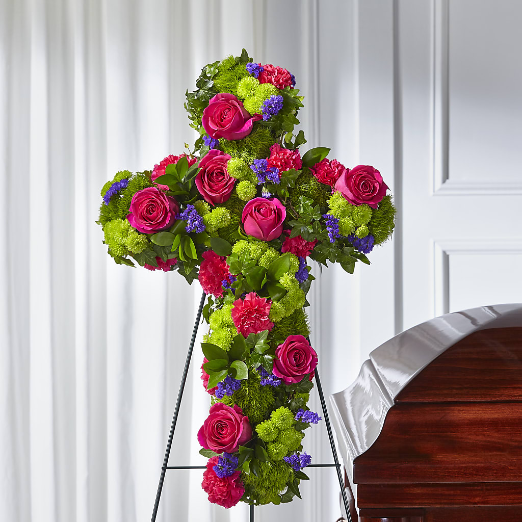 Tribute Rose Floral Cross – Flowers In The 419, Toledo OH