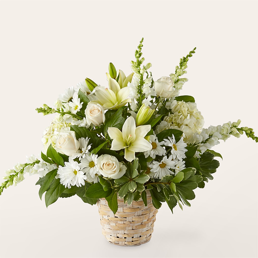 Ivory Elegance Floral Basket – Flowers In The 419, Toledo OH