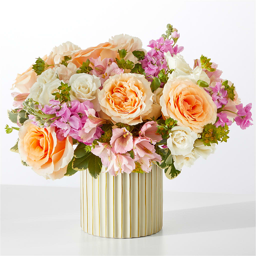 Paradise Bouquet with Ivory Vase – Flowers In The 419, Toledo OH