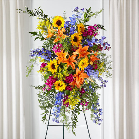 Sunlit Memories Standing Spray (Standard) –  Flowers In The 419, Toledo OH