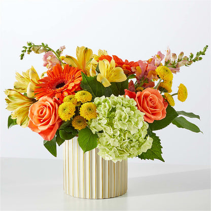 Autumn Sunshine Bouquet with Ivory Vase –  Flowers In The 419, Toledo OH