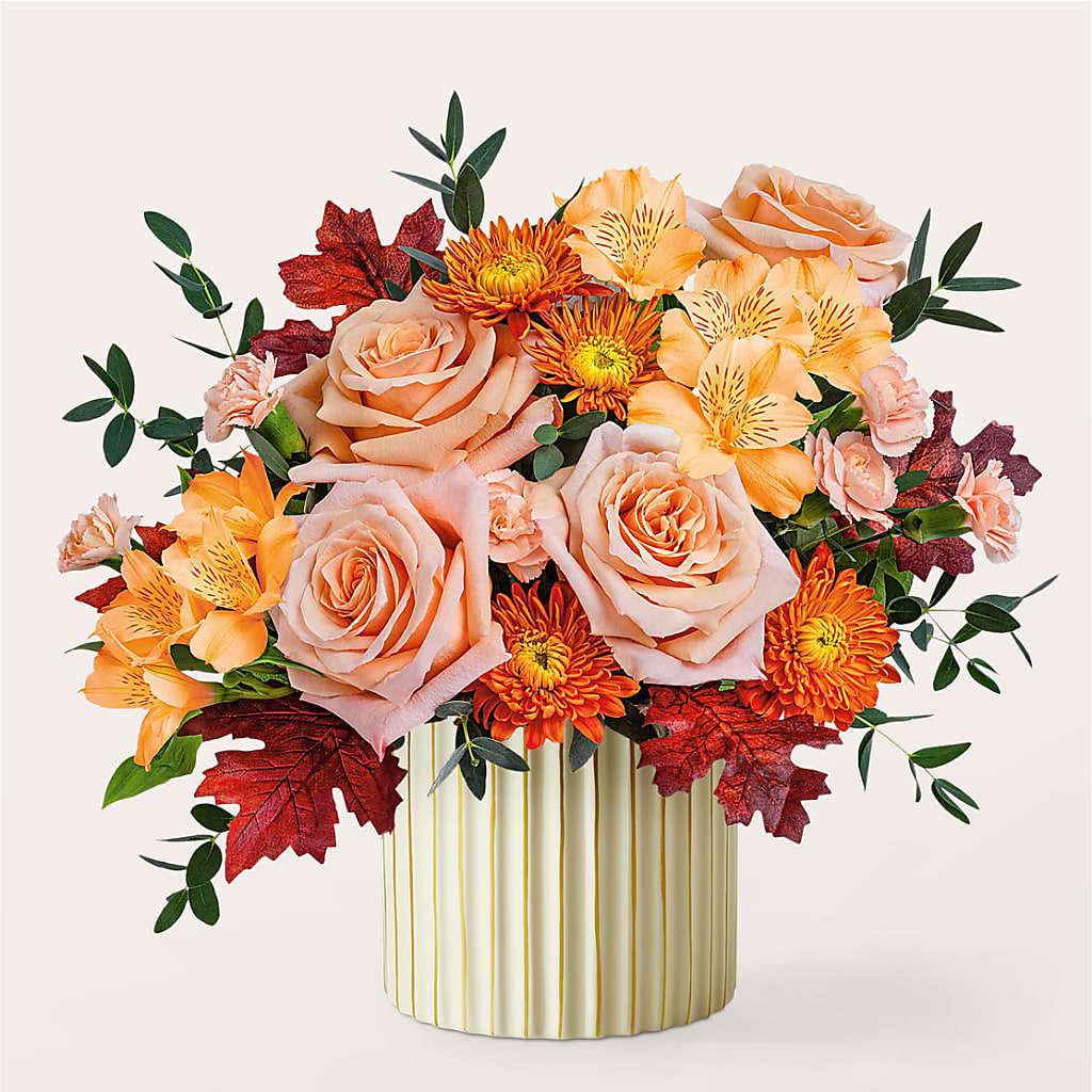 Spiced Latte Bouquet with Ivory Vase –  Flowers In The 419, Toledo OH