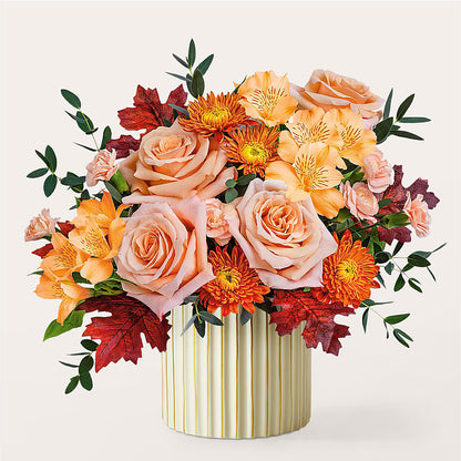 Spiced Latte Bouquet with Ivory Vase –  Flowers In The 419, Toledo OH