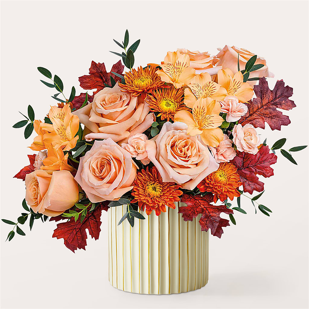 Spiced Latte Bouquet with Ivory Vase –  Flowers In The 419, Toledo OH