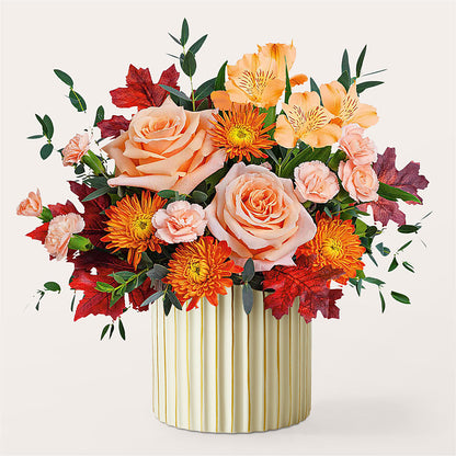 Spiced Latte Bouquet with Ivory Vase –  Flowers In The 419, Toledo OH